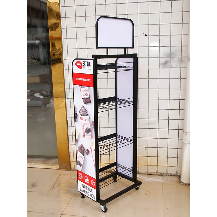 Store Instant Puffed Food Display Shelf Metal Wire Mesh Cookies and Silk Pastry Display Stand Rack