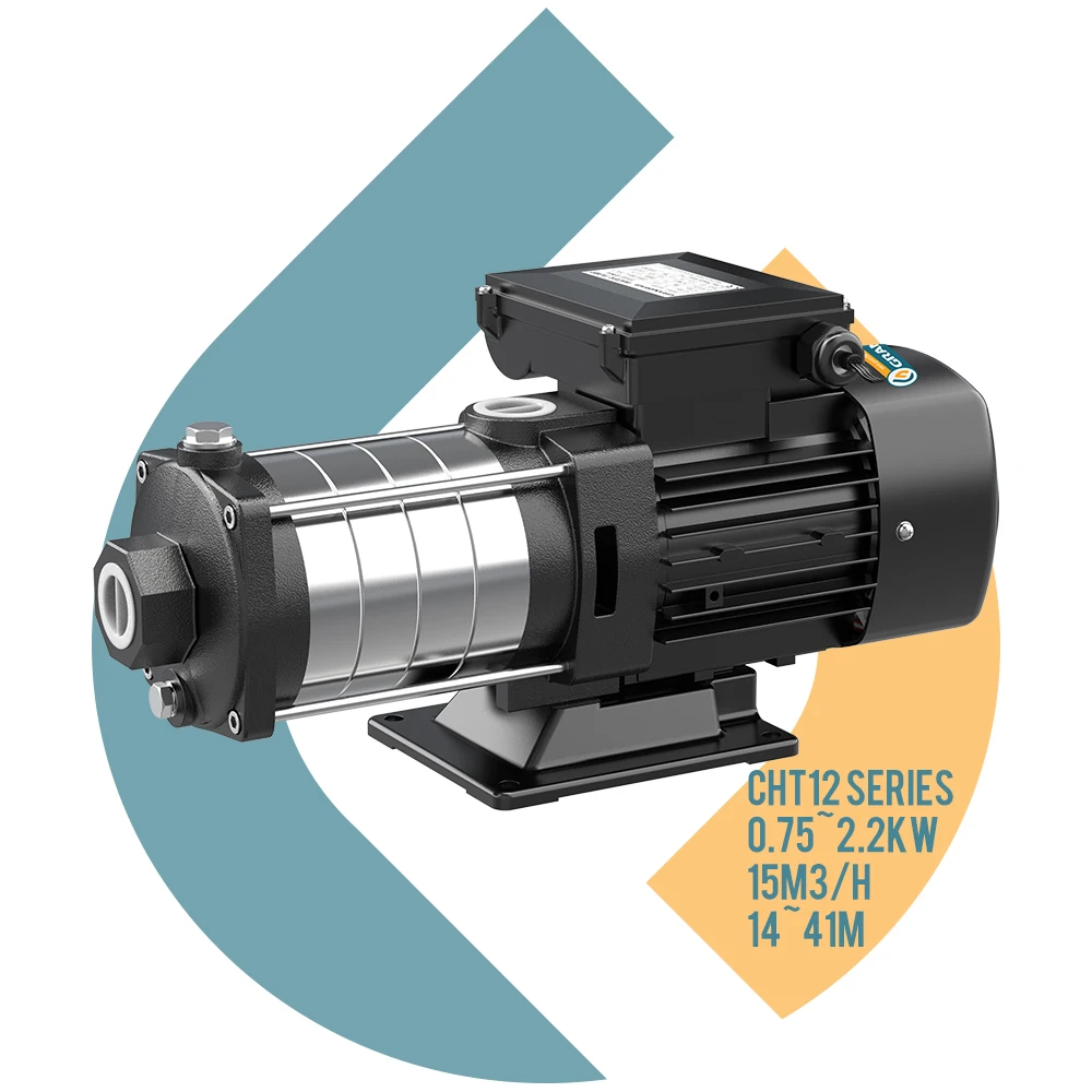 Grandfar CHT serija 3HP 220V Visoka glava Industrijski razred Horizontal Multi-Stage Centrifugal Pump Visoki tlak OEM 1 Godina Model
