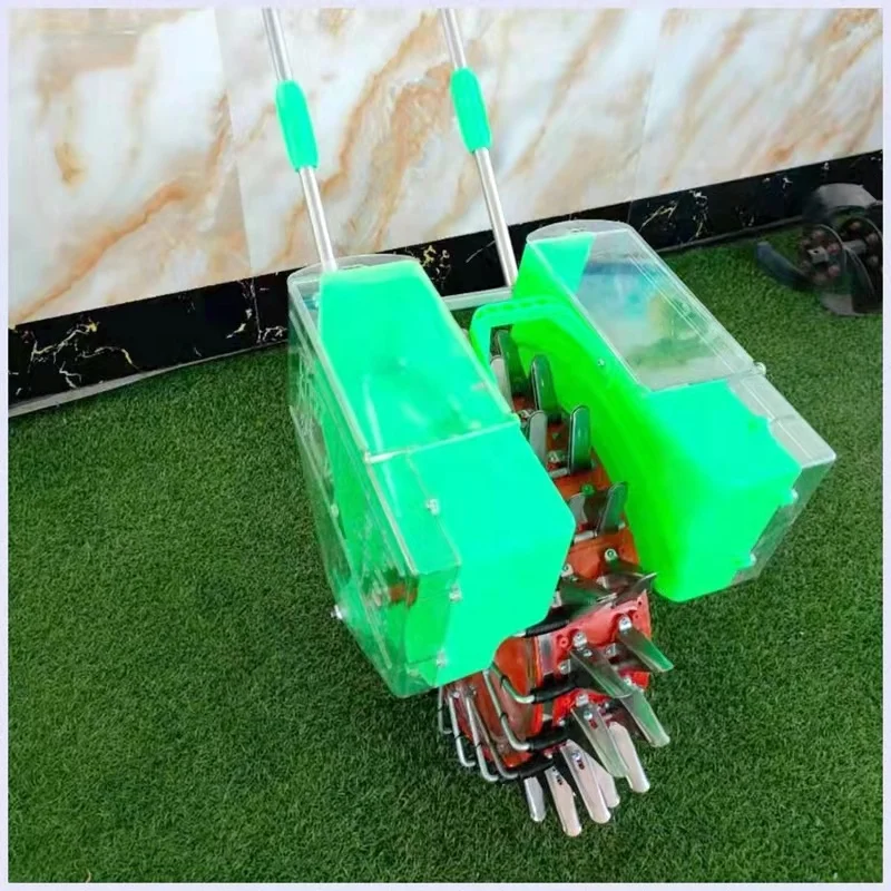 Corn Seeder Manual with Double Bucket /Wheat Plant Seeder with Fertilizer Applicator  Sowing Machine Seed Planter