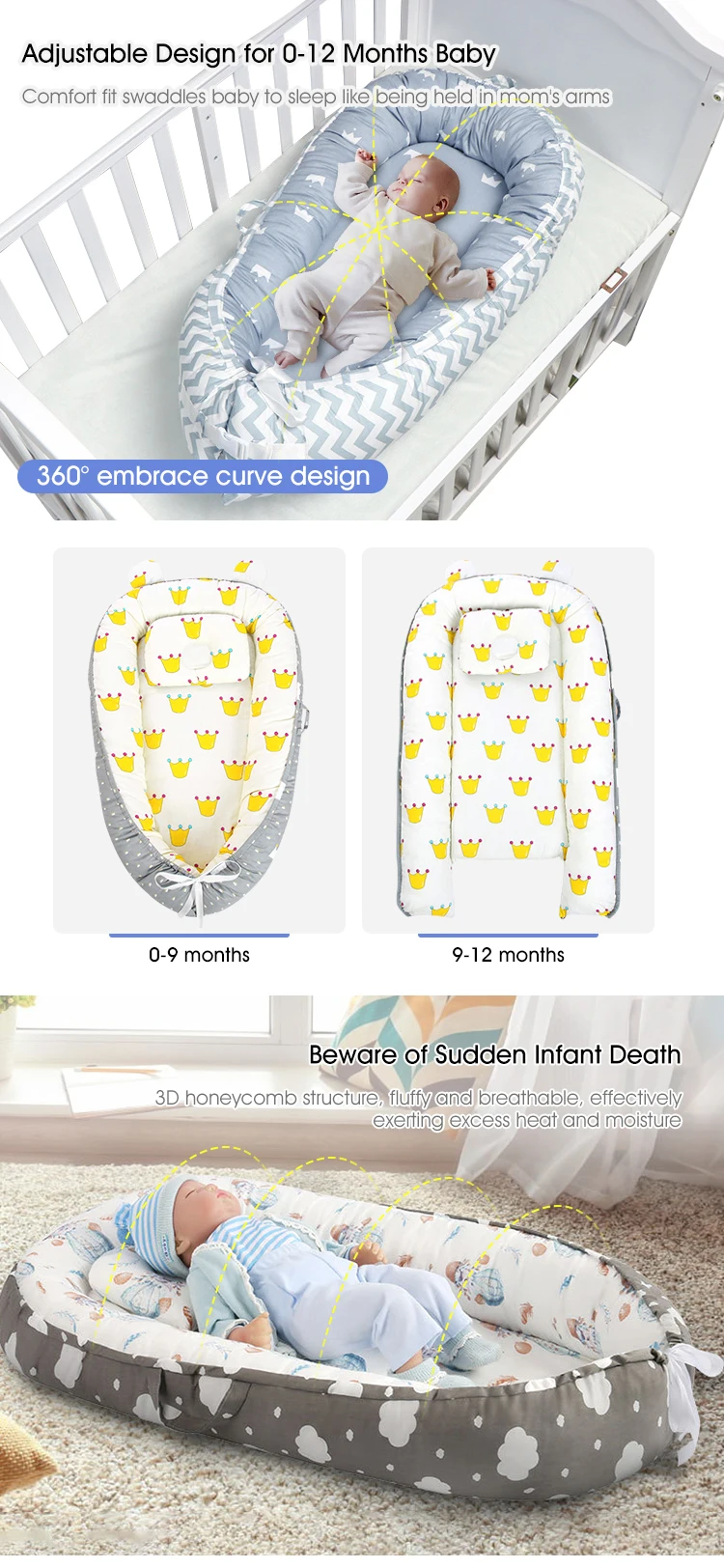 Cpc Certificate Customized Design Ultra Soft Cotton Baby Lounger Baby