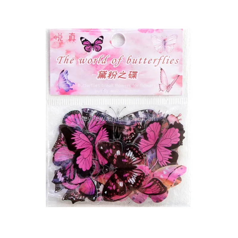 Butterfly butterfly transparent stickers butterflies bright colorful stickers 40 pcs/set 