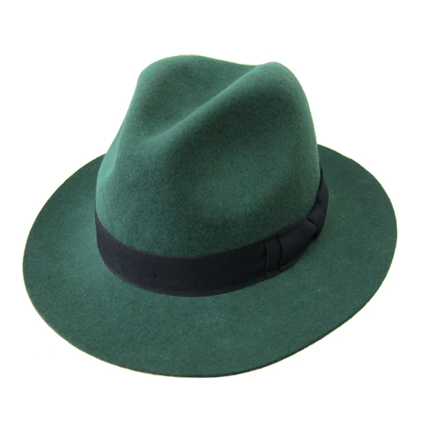 green wide brim fedora