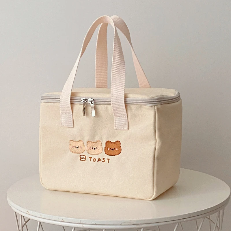 Waterproof Zipper Closure Foldable Eco-Friendly Non-Woven Picnic Food Cooler Bag Portable Thermal Insulated Lunch Bag manufacture