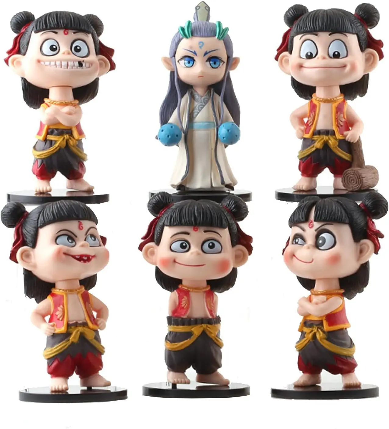 Handcrafted Exquisite Nezha Ao Bing PVC Resin Action Figure Set 6