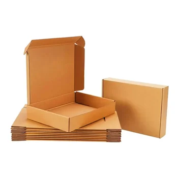 Customized printed brown kraft paper packaging mailing paper box recyclable clothing packaging paper box