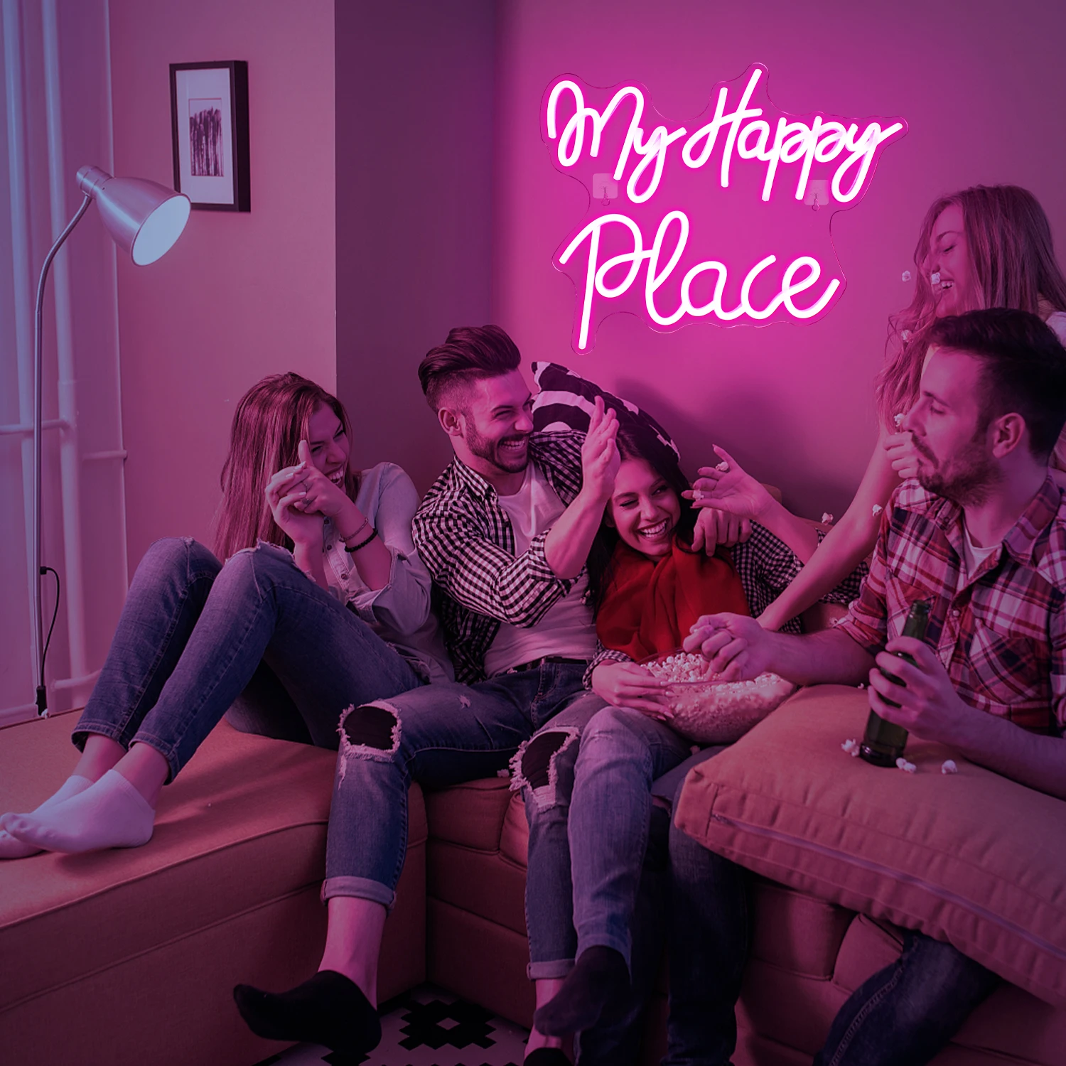 Wanxing неоновая вывеска на день рождения на заказ Мое счастливое место светодиодная неоновая подсветка для вечеринки, милые подарки на день рождения