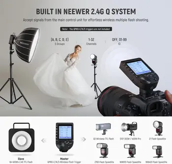 NEEWER-Q4 New Look 400Ws TTL Studio Flash 1/8000 HSS 2800mAh Battery Powered Outdoor Strobe Photography Speedlite product image