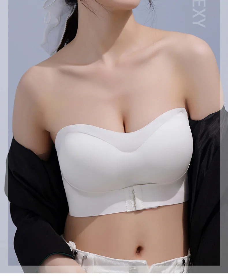 Women Bra Wire Free Sexy Push Up  Bras Front Closure Underwear for Female Brassiere Strapless Seamless Bralette ABC Cup