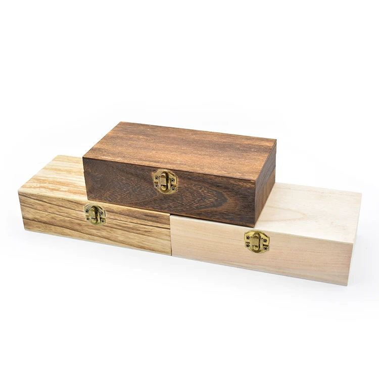 Custom LOGO Decorative Storage Box Wooden Jewelry Box Wooden Box With Hinged Lid