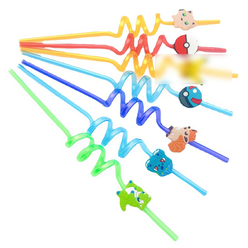 10pcs Reusable Drinking Straws Novelty Dinosaur Party Straws Curly