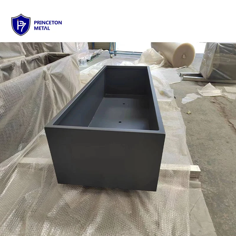 PRINCETON METAL Australia Large Outdoor Tree Planting 2000W*1200D*800H Aluminum Welded Rectangular Planter Boxes