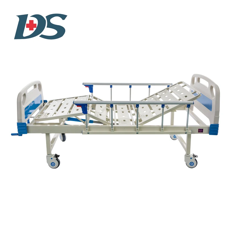 Nursing Medical Patient Bed Multi Function Two Crank Manual Hospital Bed