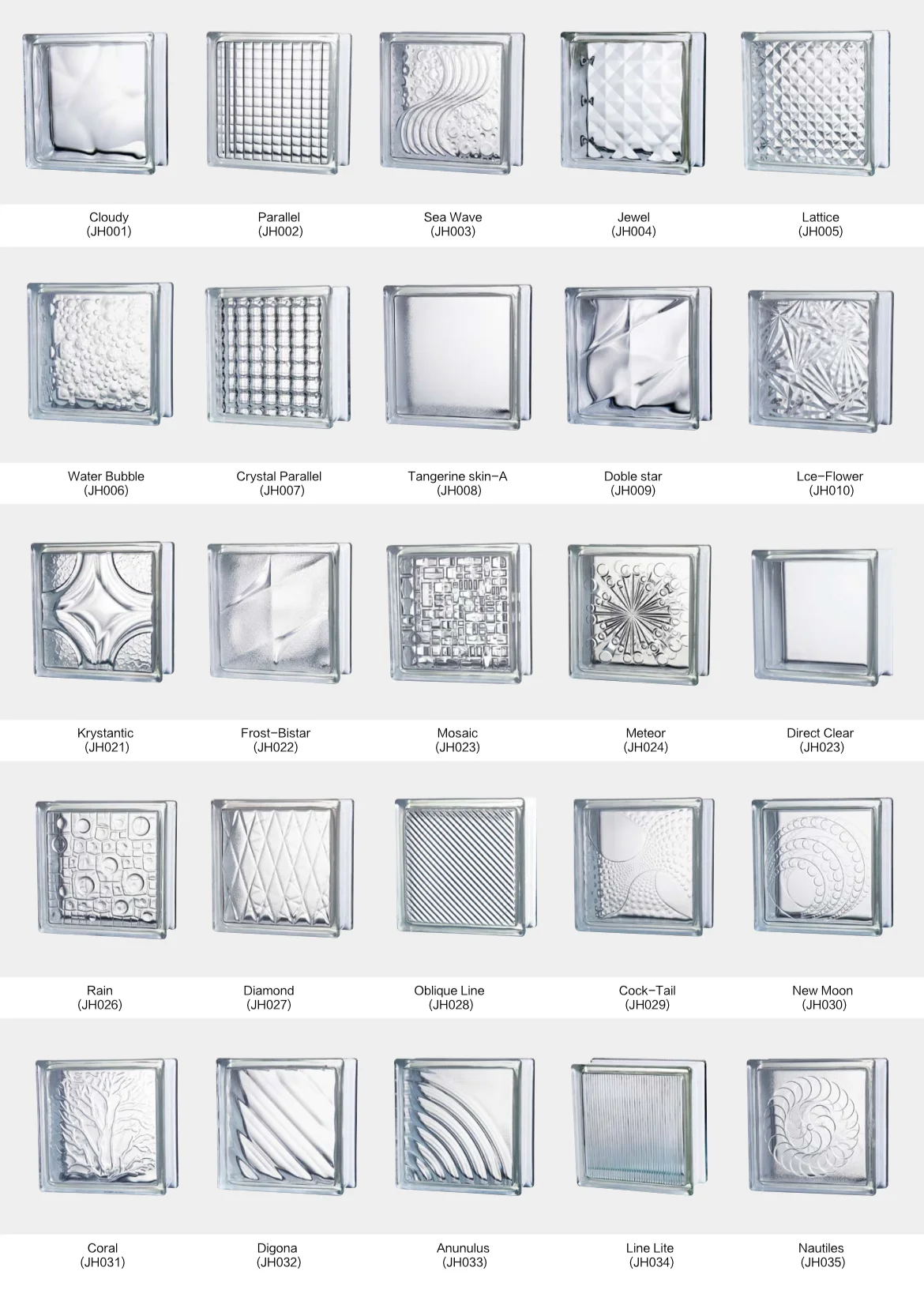 Factory Sourcing Durable Super Clear Cloudy Hollow Glass Brick Price