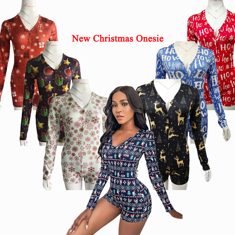 Высококачественная пикантная Рождественская Пижама на заказ для взрослых комбинезон женская одежда сна