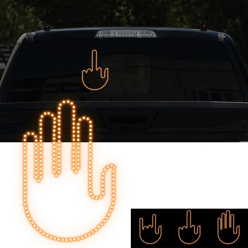 Factory Popular Wireless Remote Control Led Middle Finger Light For Car