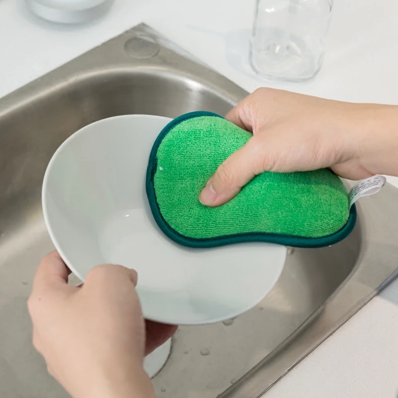 Colorful Cheap Doublesided Cleaning Sponge Dish Bowl Brush Durable