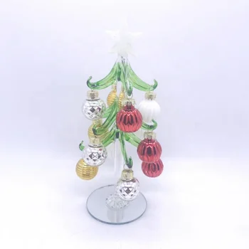 Handmade Art Murano Glass Christmas Decorations Christmas Tree For Tabletop Decoration