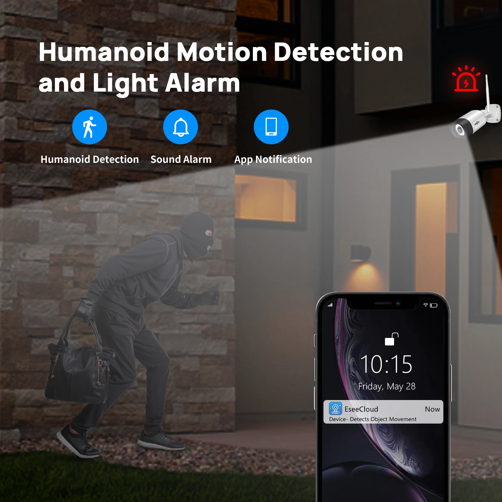 Hiseeu 2K WiFi Security Camera System Outdoor 5MP Dome PTZ  Bullet Cameras Home Security Camera System Wireless Kit
