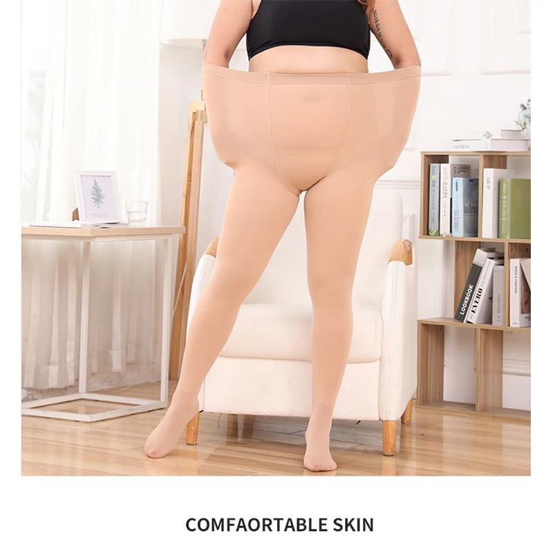 Spring Autumn and Winter New Solid Color Plus Fertilizer Plus Velvet Thick Thin Velvet One Piece Socks Leggings