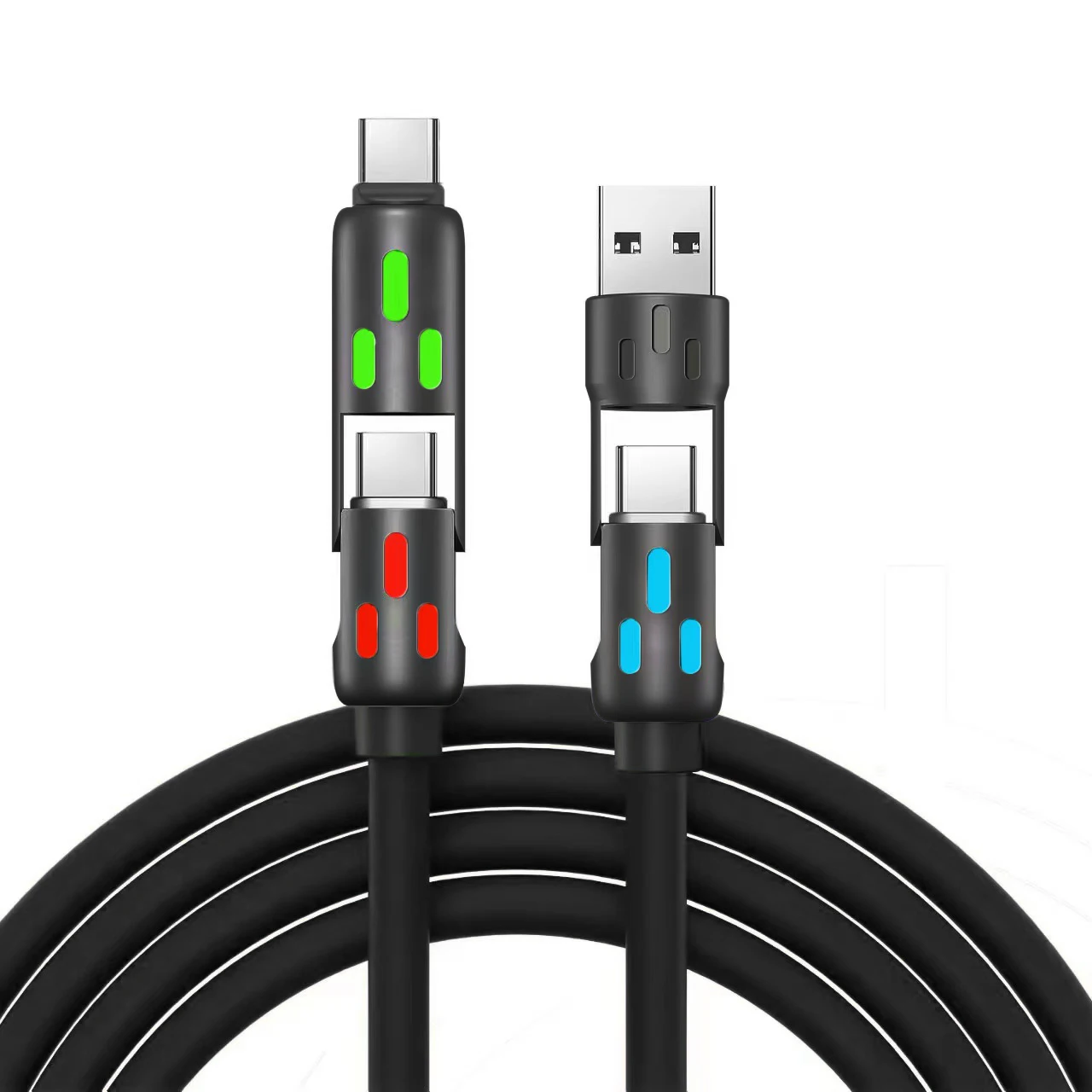 2024 PD 100W Mobile Phone Data Cable Multi Charging Cable 4 In 1 Usb Cable