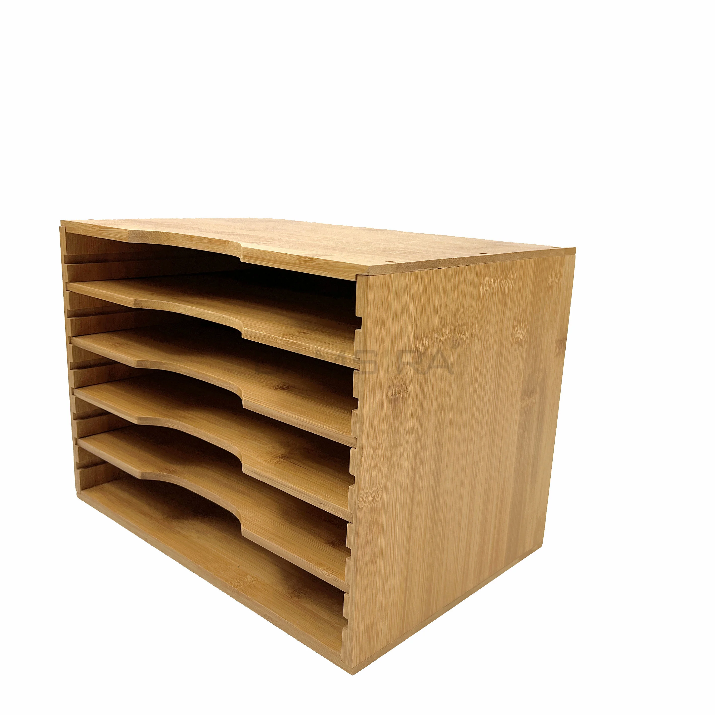 6 слотов для карт Бамбуковый стол Файл Организатор лоток документов большой деревянный