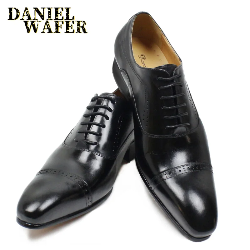 LUXURY BRAND MENS DRESS LEATHER SHOES RED BLACK LACE UP POINTED