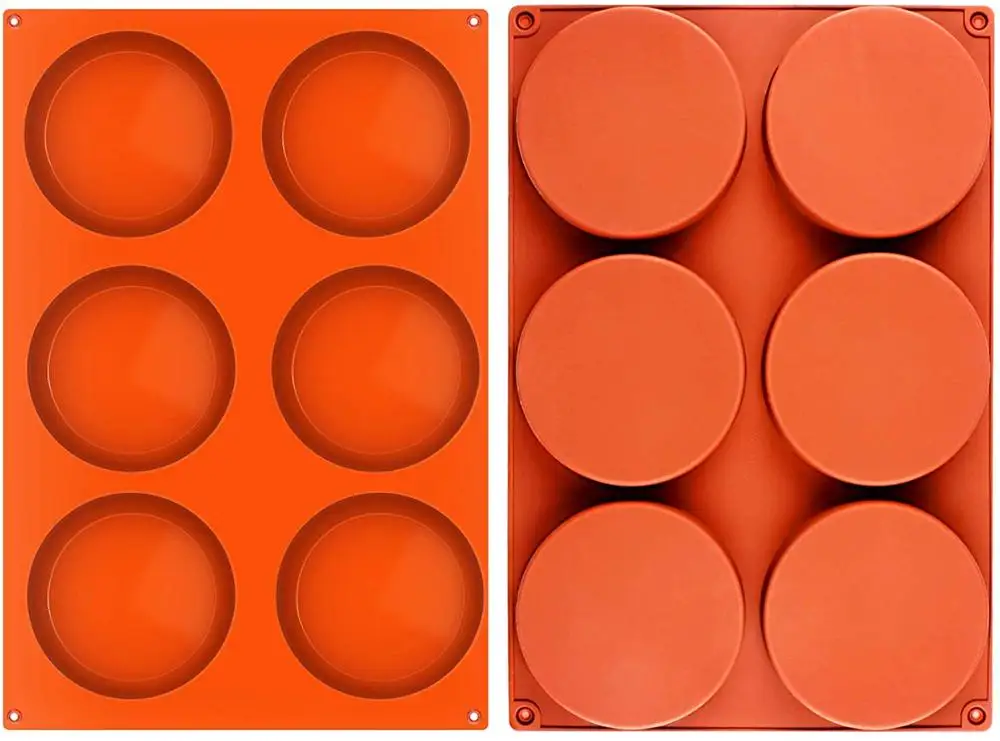 Inch Silicone Molds for Baking 6-Cavity Disc Muffins