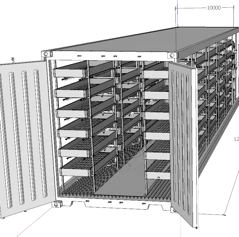 Container Farm Plant Factory Hydroponic Vertical Agricultural Greenhouses Intelligent Control System Fodder Lettuce
