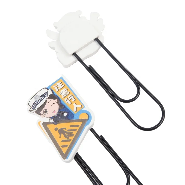 Мягкая Закладка из ПВХ оптовая продажа зажим для бумаги с мультяшным логотипом