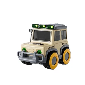 ITTL 4 in 1 Durable Plastic STEM Car Toy Vehicle Big Adventures with Binocular Flashlight Compass Friction Features