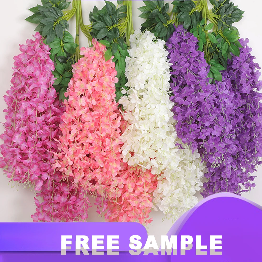 Artificial Silk Wisteria Vine 110cm Ratta Hanging Garland Silk Long