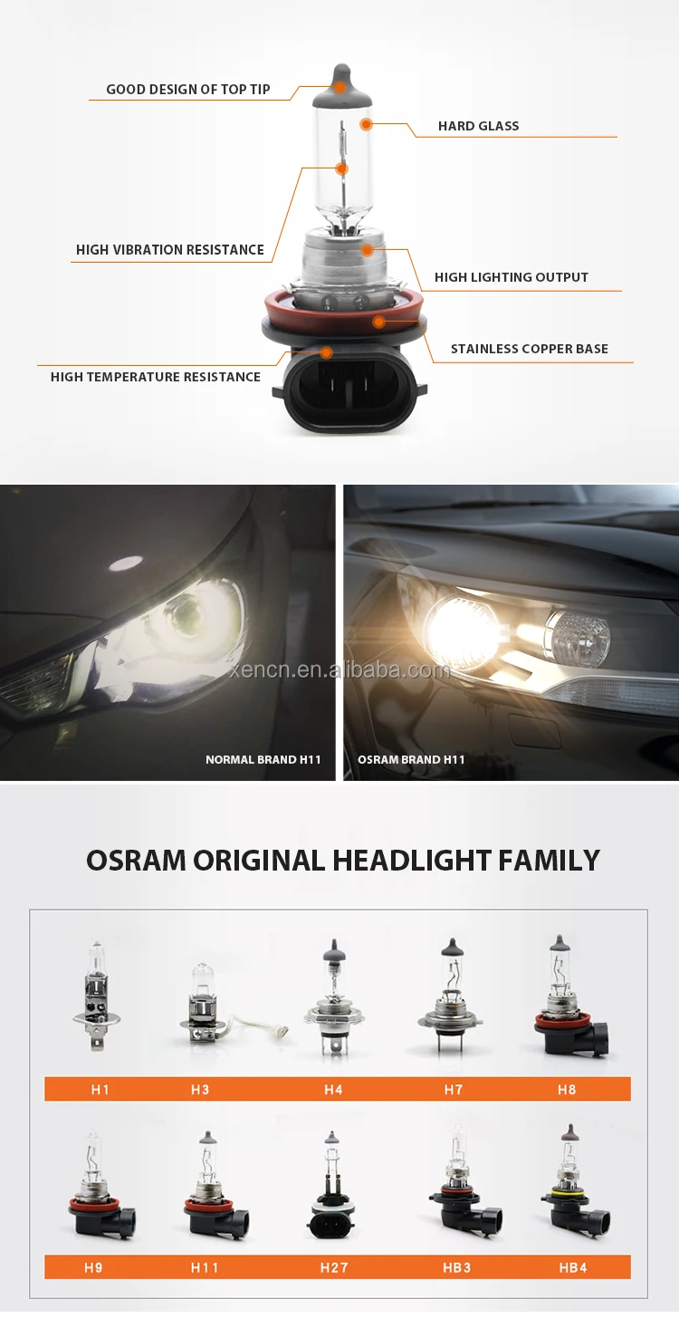 Osram Headlight Original 64211 12v H11 55w Long Life Made In Germany E1