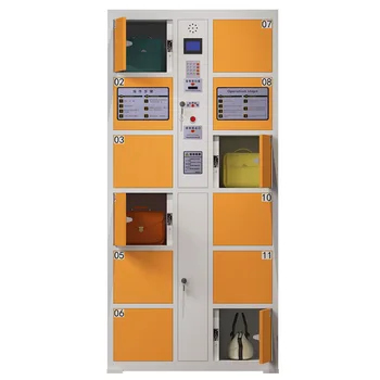 12 doors electronic storage locker bar code supermarket locker