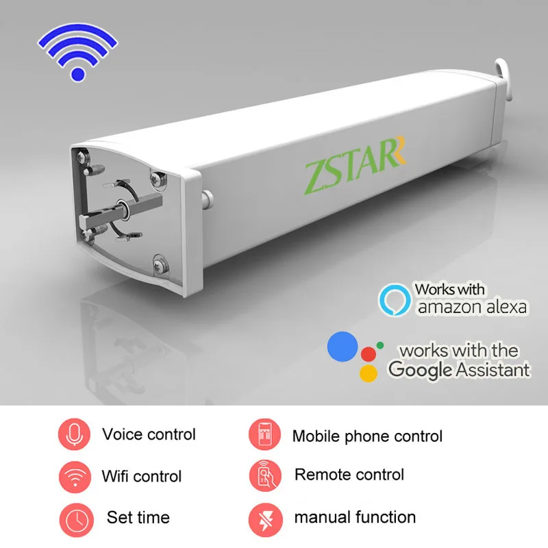 ZSTARR Alexa Smart Metal Motorized Curtain Track Set Electric Curtain Poles for Home Office Modern Design for Hotels