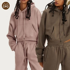 Women's 100% Cotton Lightweight Tracksuits Jogger Streetwear Blank Sports Set 2 Piece Sweatsuit Set for Women