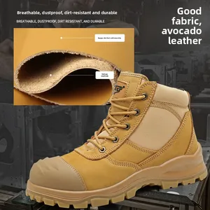 Australian Anti-Smash Anti-Puncture Anti-Slip Work Boots with Steel Toe Wear-Resistant Side Zipper for Autumn Workshops