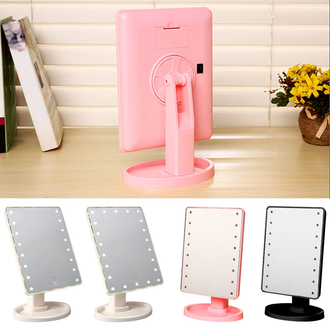 Portable LED Lighted Vanity Makeup Mirror with Touch Screen LED Makeup Mirror with Lights