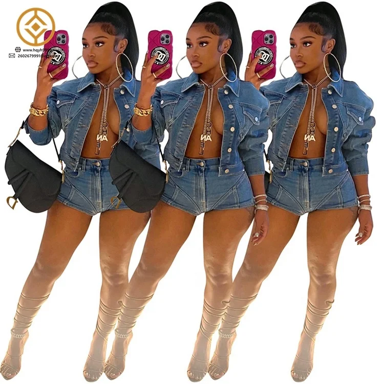 Cheap Lace Up Bodycon Denim Sexy Outfits For Women 2022 Jeans Spring Custom  Two Piece Set Backless 2 Piece Short Set Women - Buy 2 Piece Short Set  Women,Lace Up Bodycon Denim