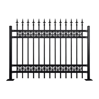 Modern Galvanized And Powder Coated Tubular Steel Picket Fence Hot Dipped Galvanized Metal Steel Fence Panels