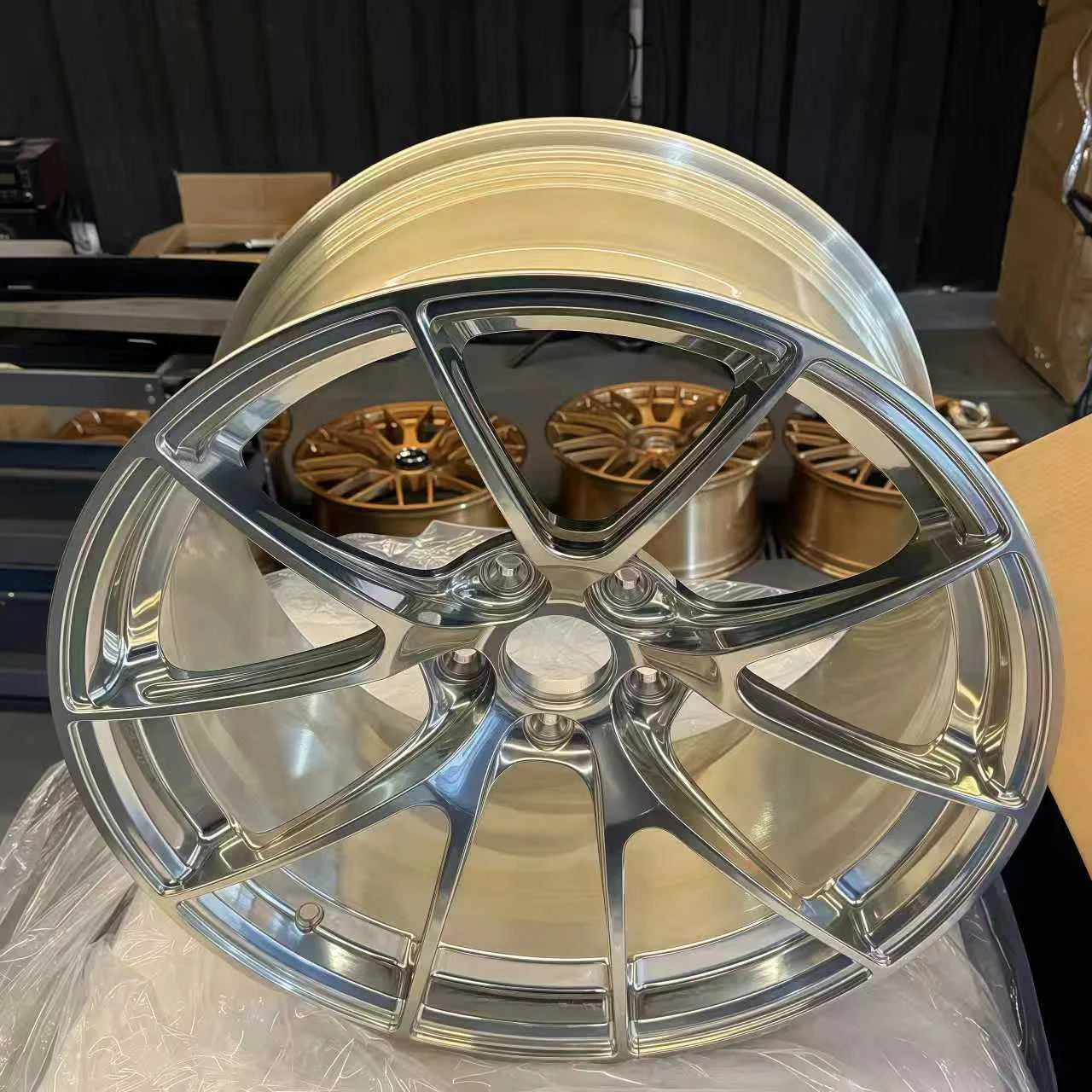 XL Silver Brushed 1-piece Monoblock Custom Forged Wheel 5x120 5x112 5x114.3 Car Alloy Wheel 17 18 19 20 21 22 23 Inch Rims - Image 1