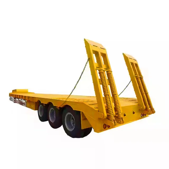 Factory Direct Sales and Customizable 5-Axle 6-Axle 3-Axle 50-Ton 80-Ton Semi-Trailer Flatbed Low Bed Trailer Semi-Trailer