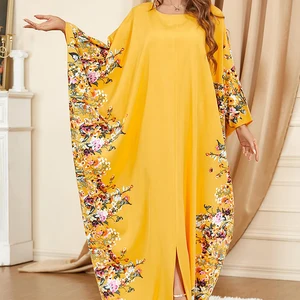 Dubai Gown Jalabiya Customized Size Women Muslim Breathable Spring Maxi Abaya Long Sleeve