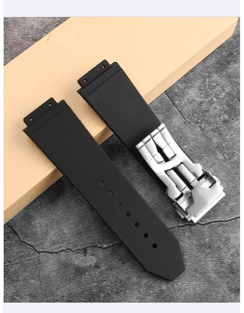 Watch Band For Hublot Watches Big Bang Silicone 25*19mm Waterproof Men