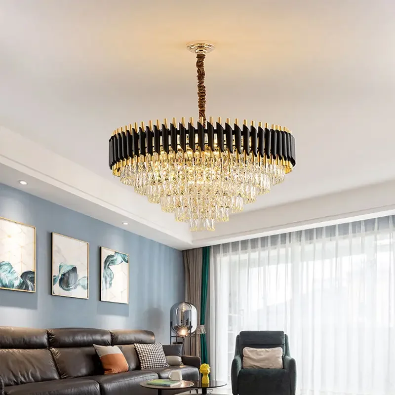 Plafonnier LED suspendu en cristal doré, design moderne, éclairage d'intérieur, luminaire décoratif de plafond, idéal pour un salon 39 Plafonnier LED suspendu en cristal doré, design moderne, éclairage d'intérieur, luminaire décoratif de plafond, idéal pour un salon 39