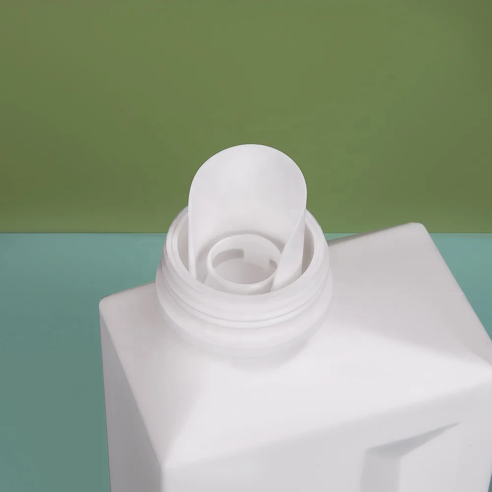 White Square Empty Refillable HDPE Plastic Laundry Detergent Liquid Bottle 1L 1000ml 500ml