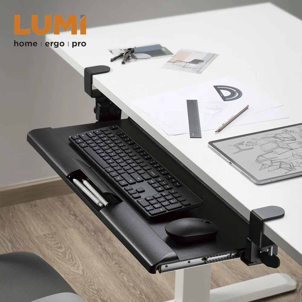 BONTEC ボンテック キーボードトレイ デスク下 引き出し式 ブラック