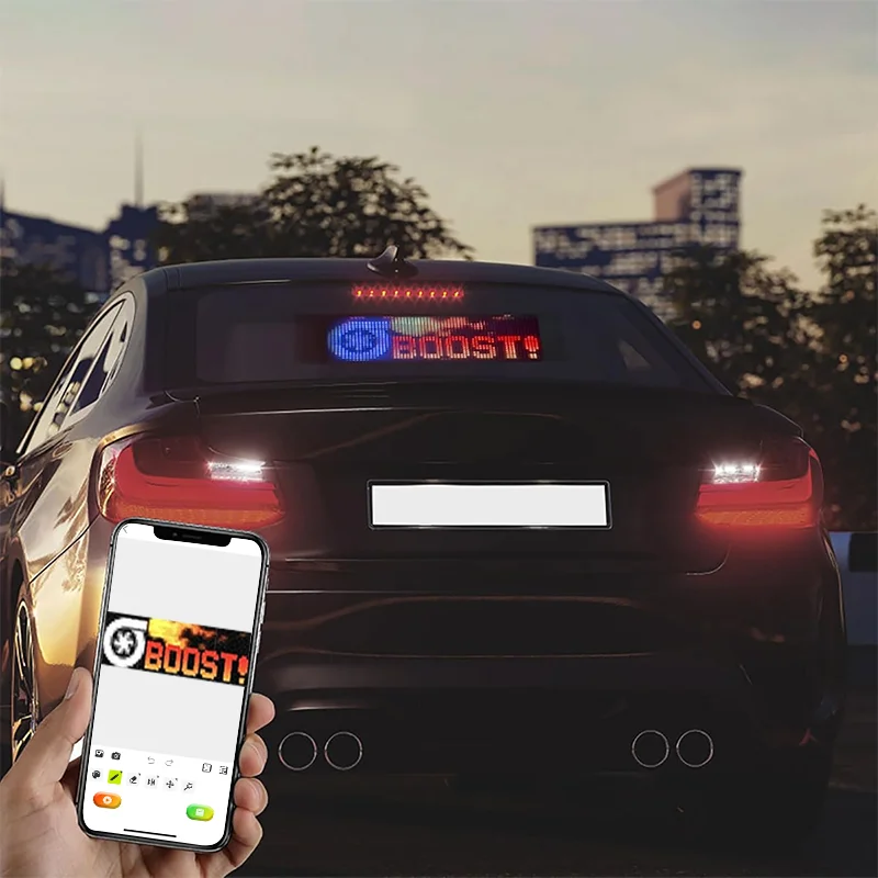 Internet Celebrity Devil Eye LED Screen Car Eye Light Truck Dynamic LED Light Smart Car Sticker Programmable LED Flexible Sign
