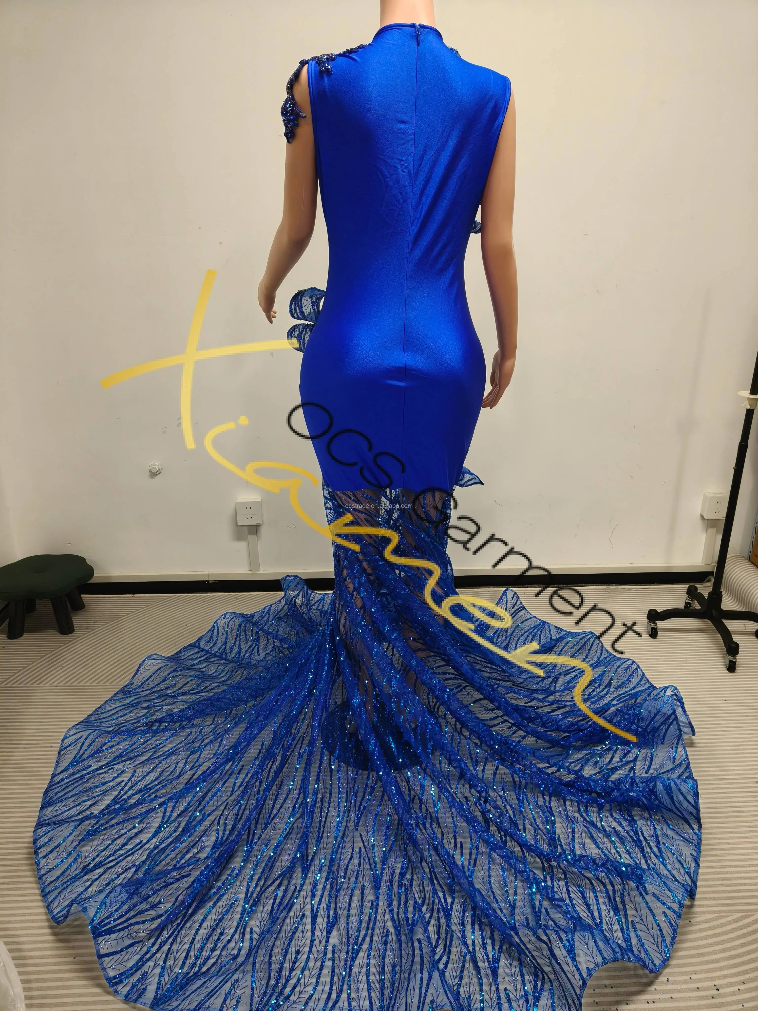 princess polly baby blue dress Ocstrade Sequin Ruffle Sheer Mesh Transparent Birthday Elegant Ball Gown  Prom Dress Luxury Royal Blue Rhinestone Prom Dresses| Alibaba.com