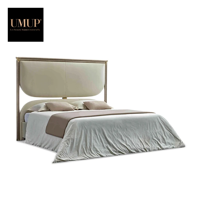 High Quality Simple Design Bed Room Furniture Set Unique Platform Bed Frame king Size Leather Modern Double Luxury Beds