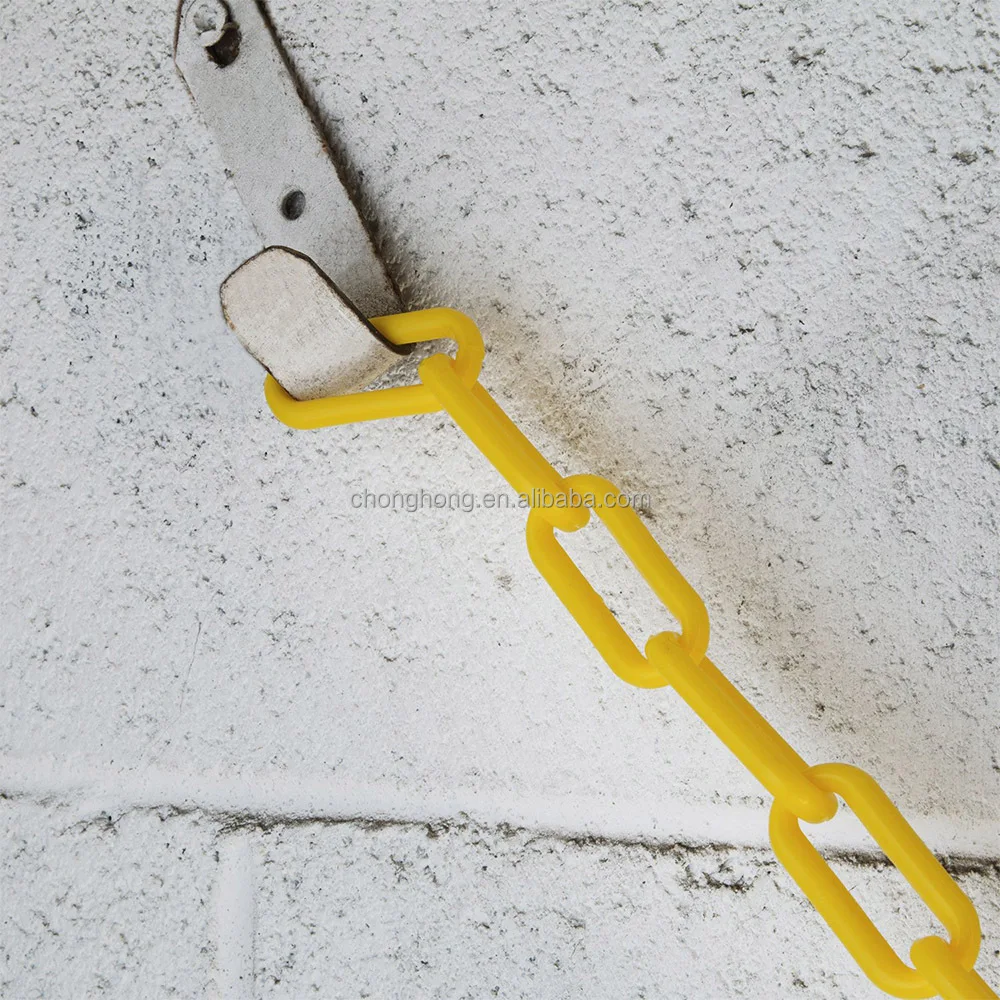 8mm PE Plastic Safety Chain with Red White Yellow Black Color for Roadway Safety in 25 Meter Length